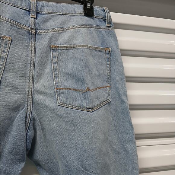 Asos Womens Denim Jeans Shorts Size 34 Waist Blue Deconstructed Gorpcore Casual - Picture 6 of 8